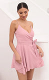 Wrap Skater Dress in Pink