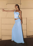 Natalya Maxi Skirt Pale Blue