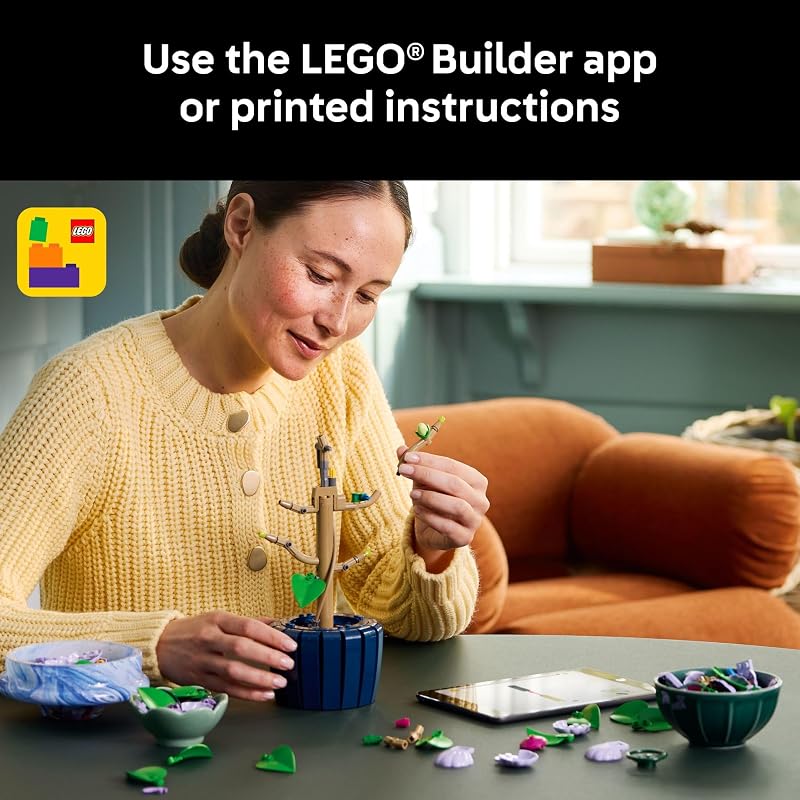 LEGO Botanicals Hibiscus Flower Building Set Artificial Plant Flower Building Blocks for Women Men Ages 18 Home Office Decor Gift Idea 10372