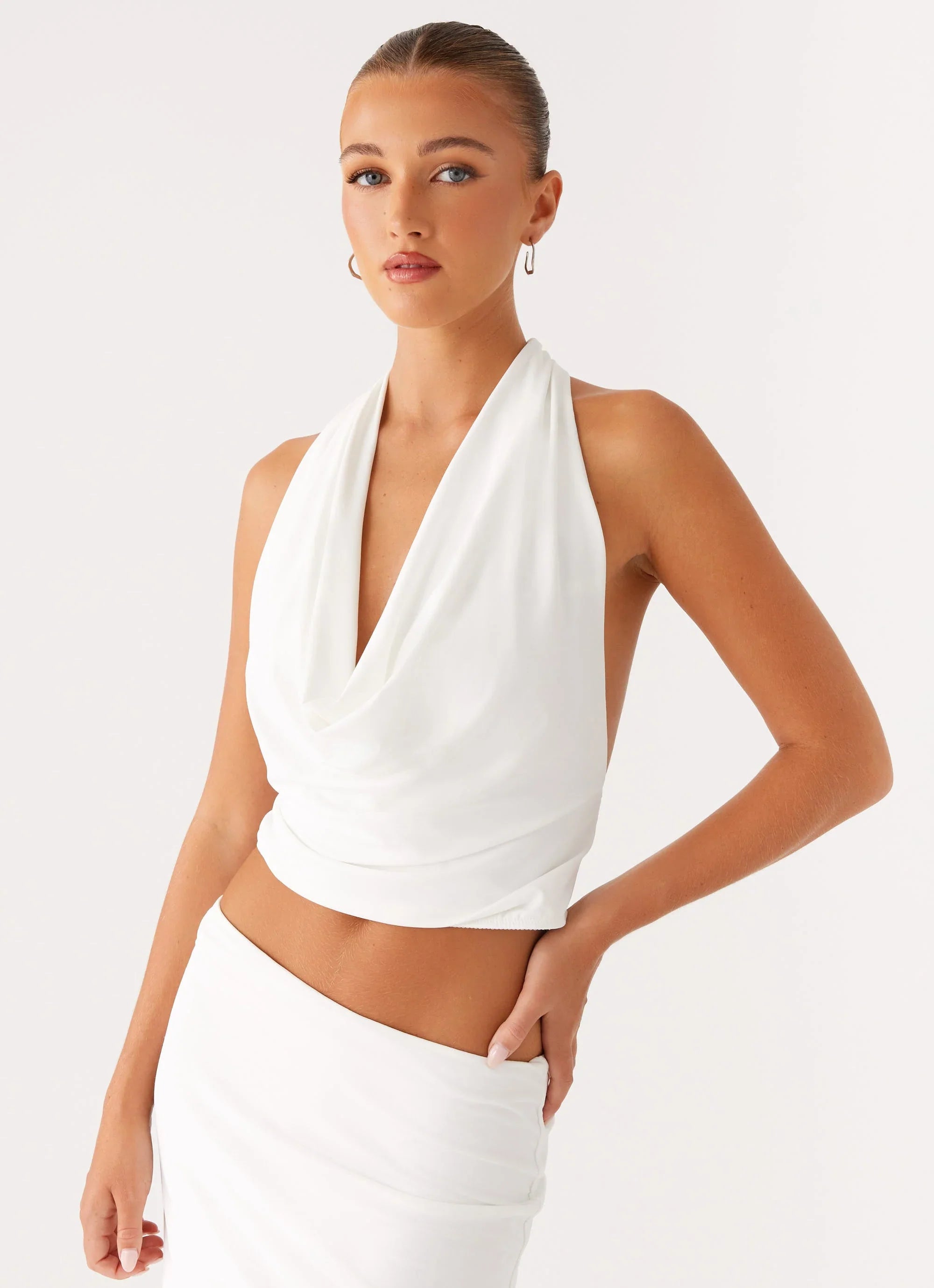 Ashi Cowl Top White