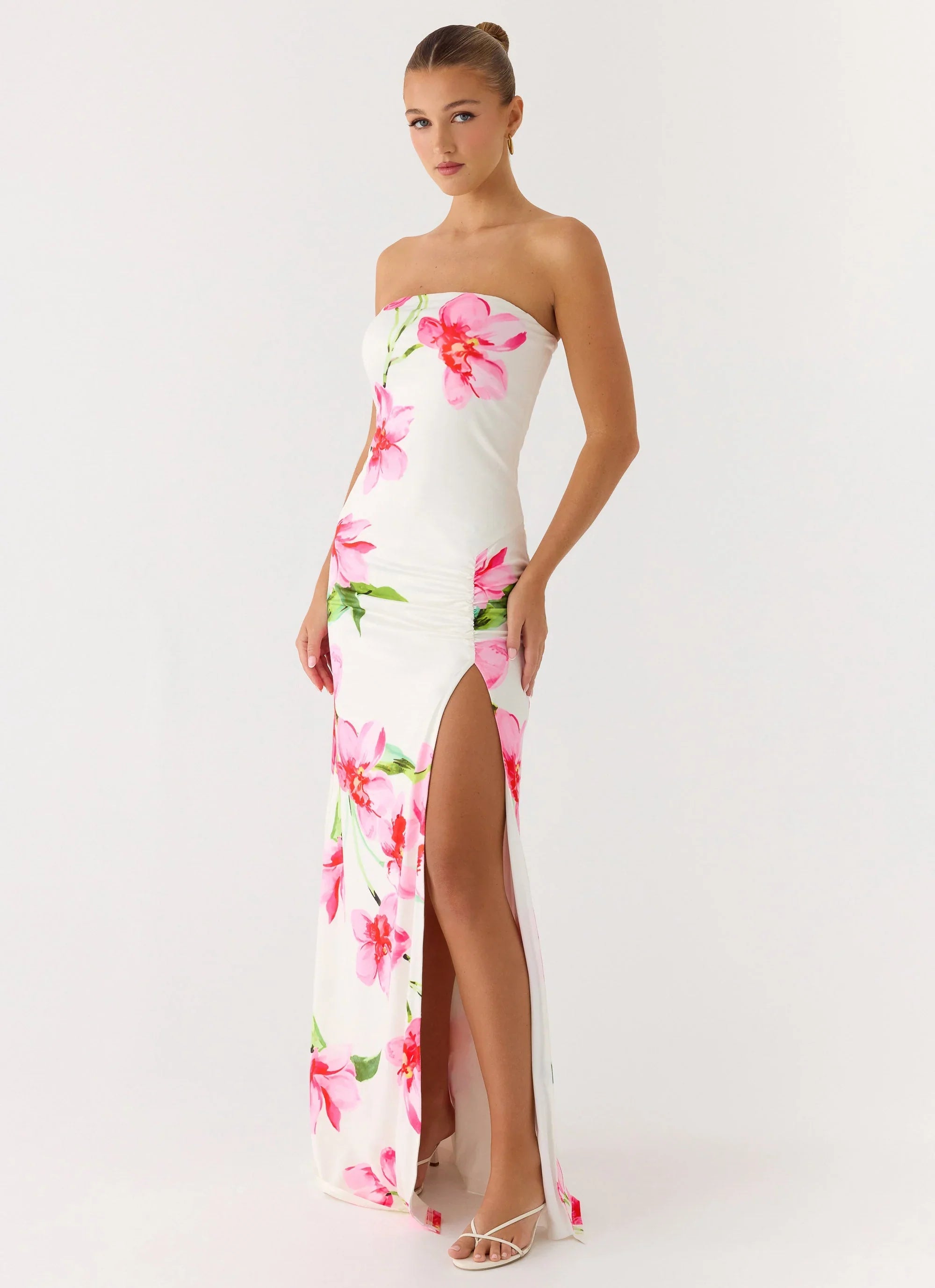 Erivo Strapless Maxi Dress Ivory Reef