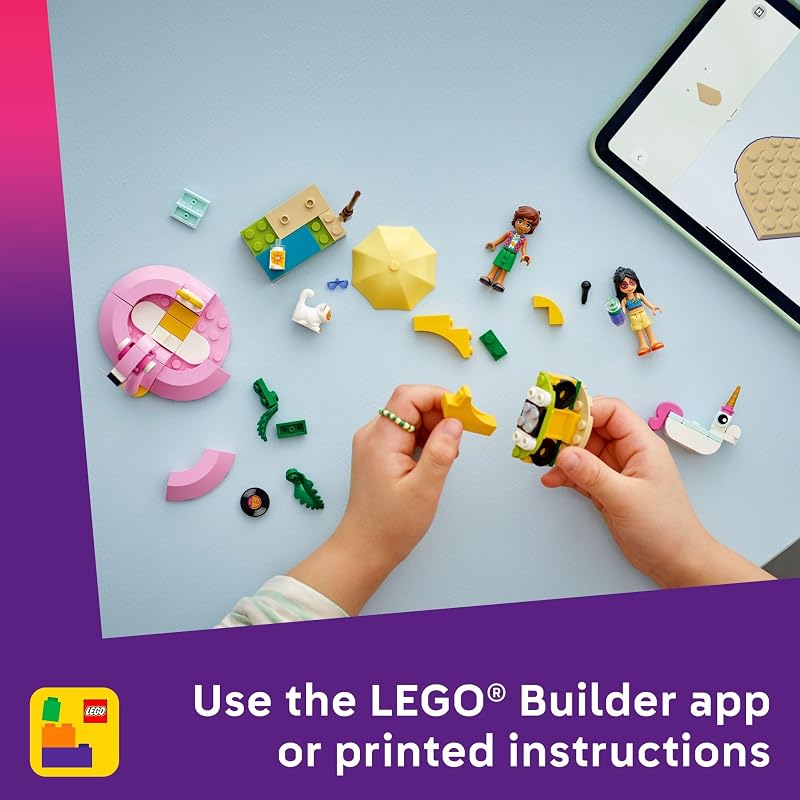 LEGO Friends Unicorn Flamingo Pool Party Pretend Play Building Toy Creative Storytelling Playset for Kids for Boys Girls Ages 5 Birthday Gift Idea for Kids 42658
