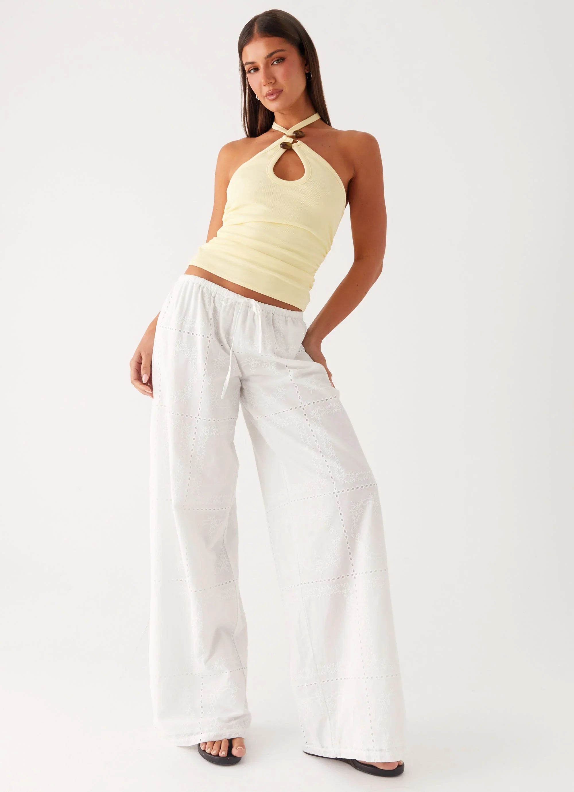 Bille Low Rise Pants White