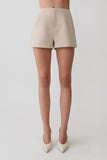 Solenne Suiting Shorts Natural Marle
