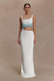 Ruvic Knit Maxi Beaded Dress White