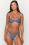90 Swim Bianca Navy Gingham Bikini Bottoms