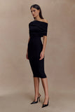Zandie Cashmere Blend Knit Midi Dress Black