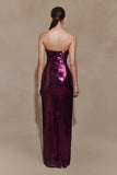 Winston Strapless Sequin Maxi Dress Plum