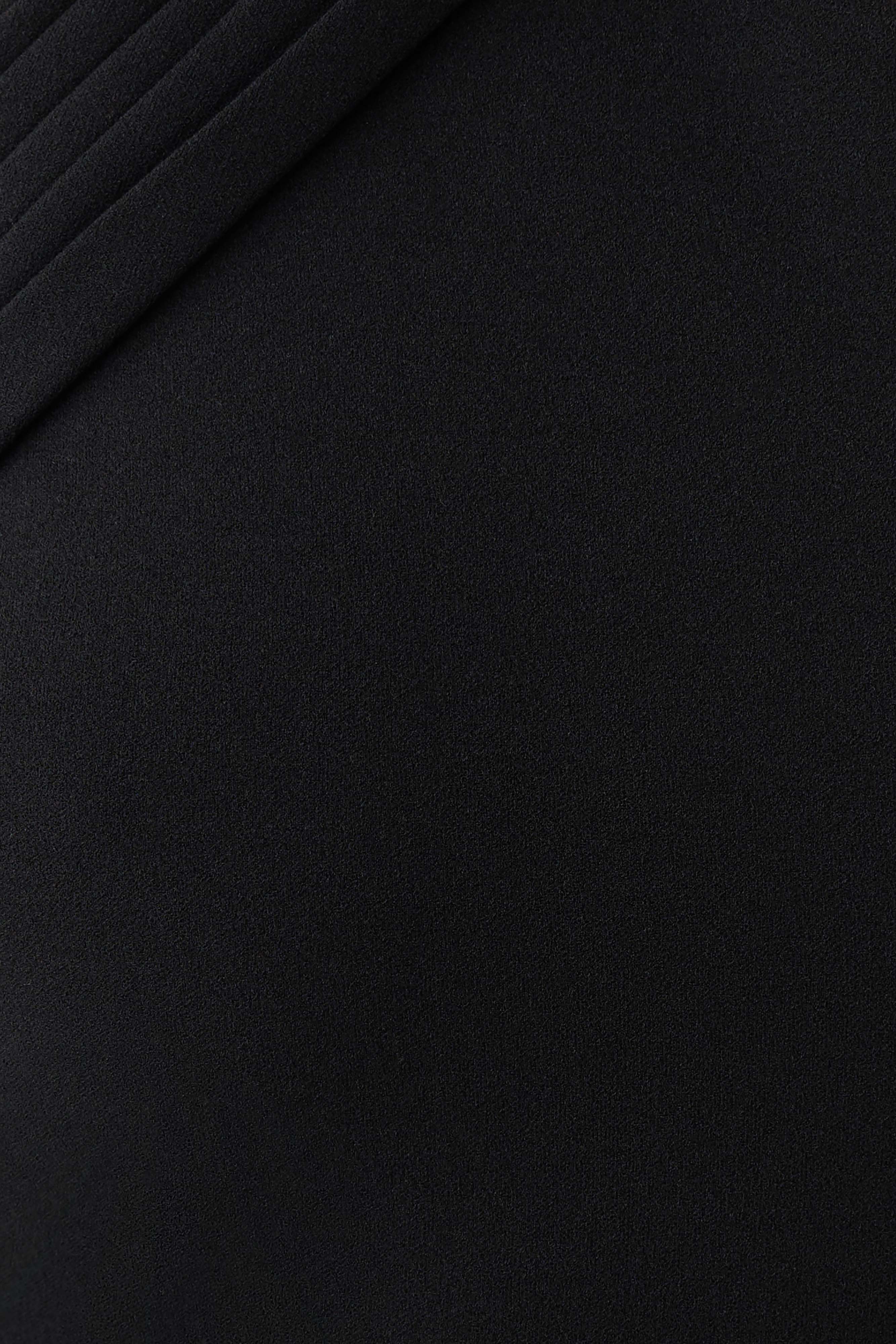 Sable Crossover Crepe Midi Dress Black