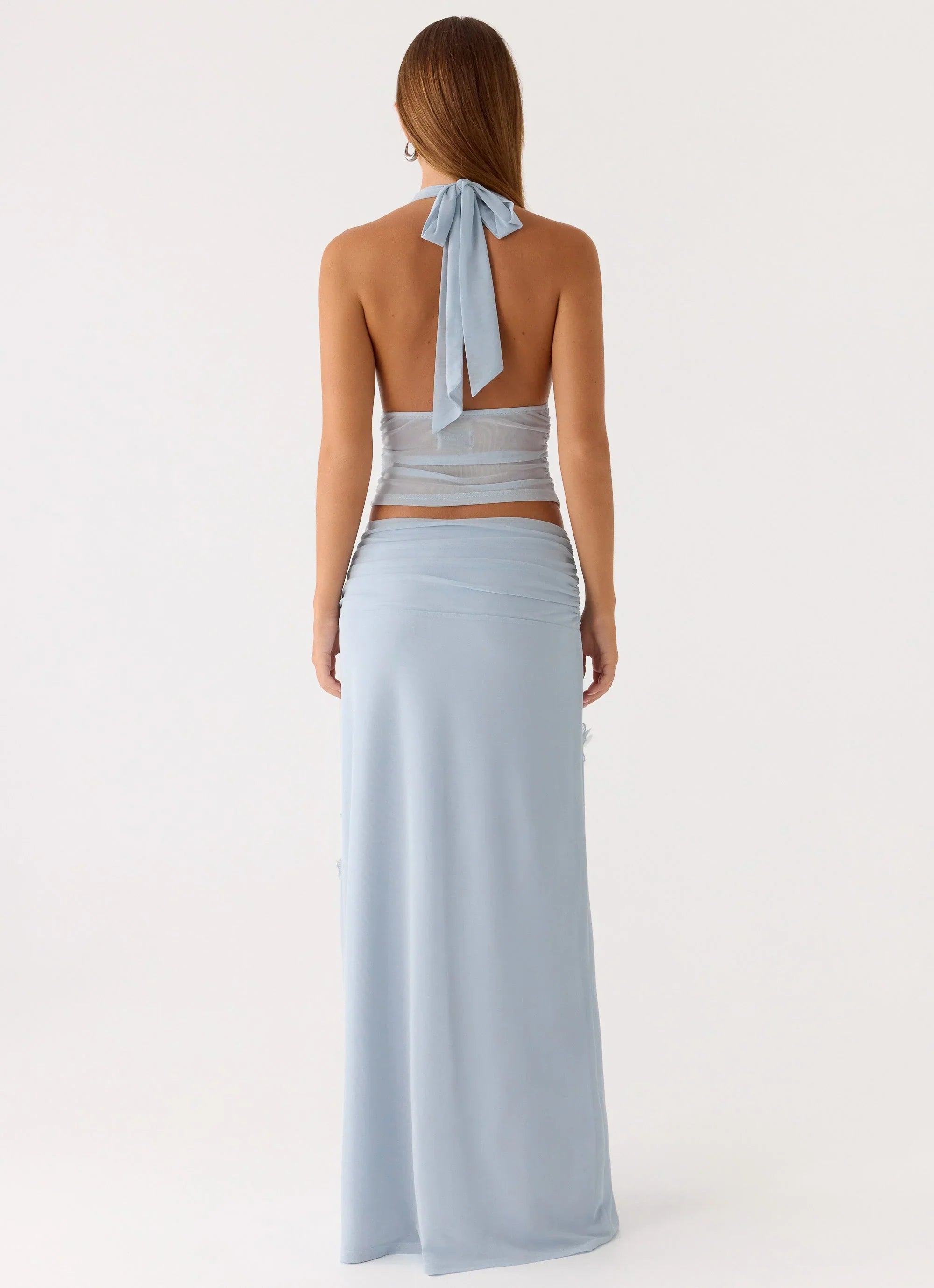 Fleur Power Maxi Skirt Blue