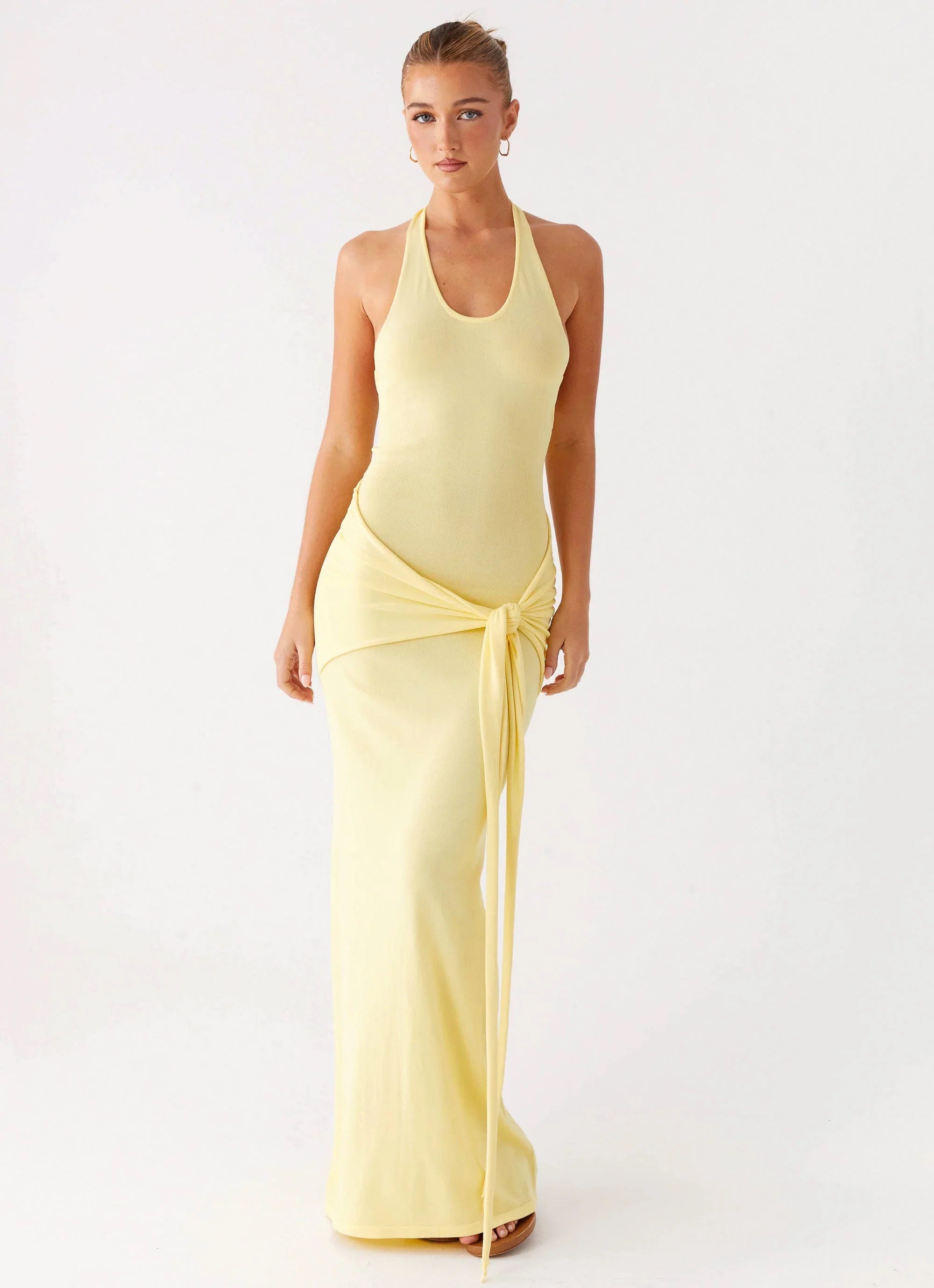 Pina Colada Knit Maxi Dress Yellow