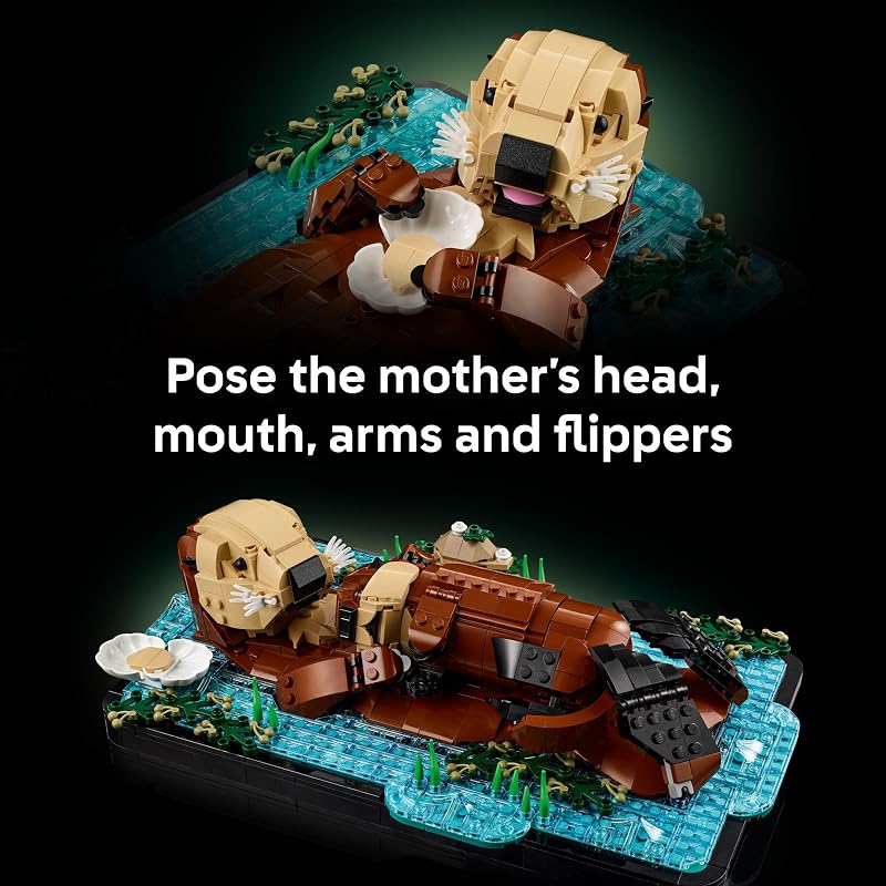 LEGO Ideas Floating Sea Otters Building Sets for Adults Room or Office Decor for Women Men Ages 18 Gift Ideas for Birthday 21366