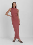 Dusty Red Jersey Midaxi Dress