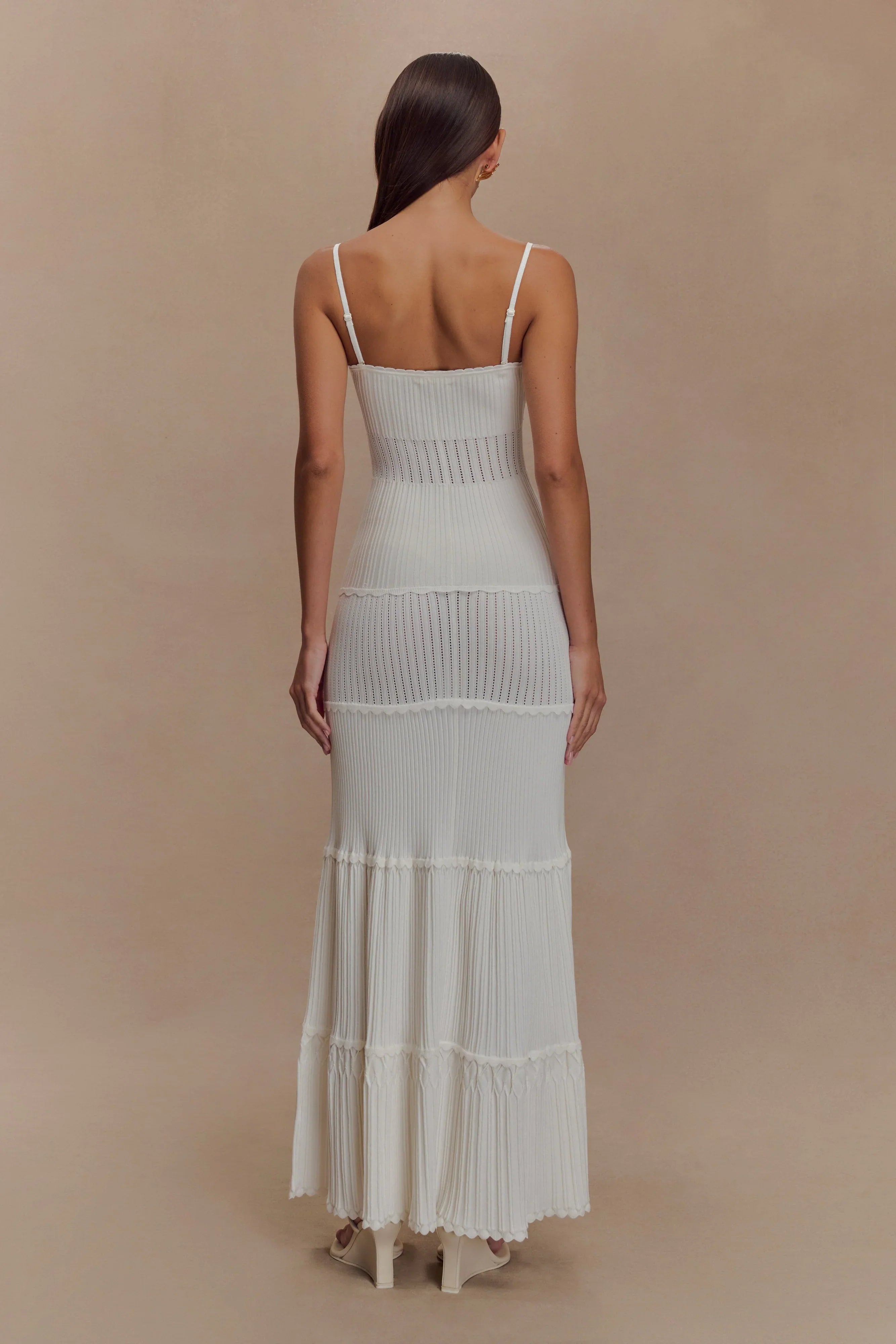 Finley Pointelle Knit Maxi Dress Ivory