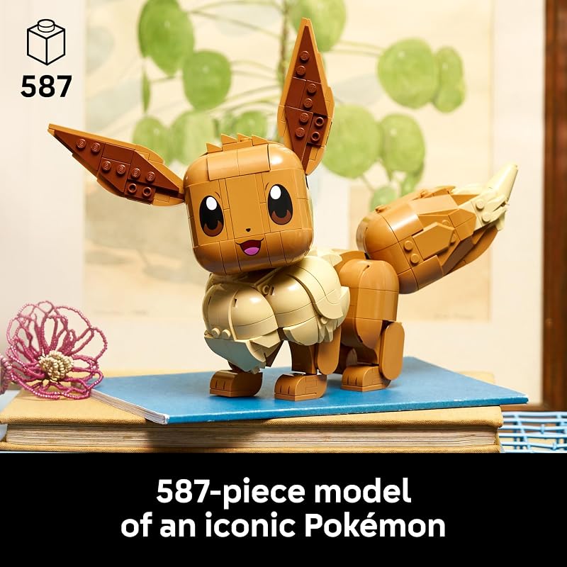 LEGO Pokémon Eevee Collectible Building Set for Adults Ages 18 Posable Pokémon Figure for Display Desk Bookshelf or Home Office Decor Gift for Men Women 72151