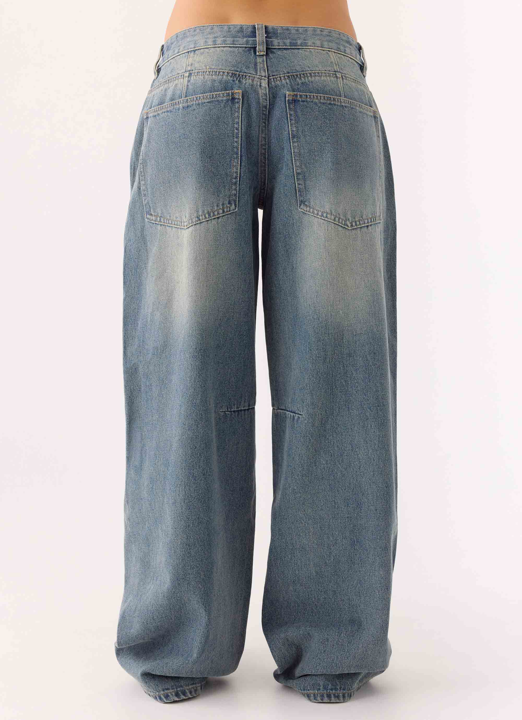 Waylon Low Rise Denim Jeans Mid Wash Blue