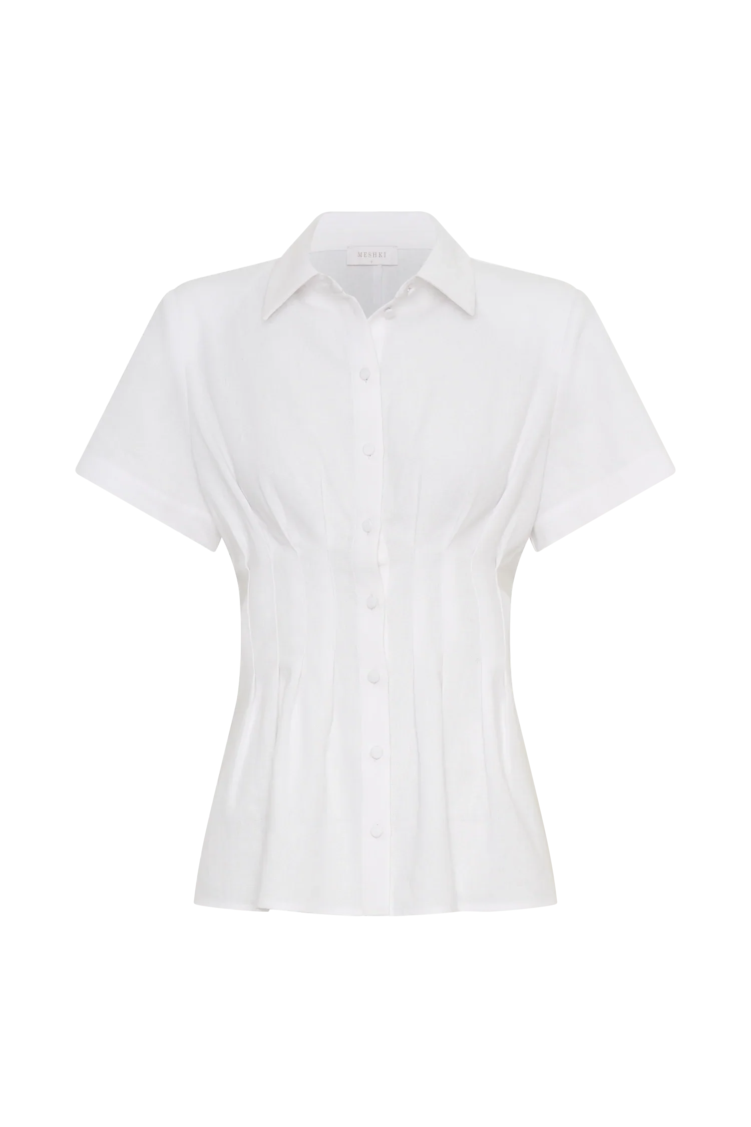 Selma Short Sleeve Linen Shirt White