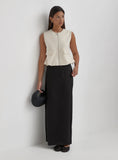 Cream Cotton Drawstring Gilet