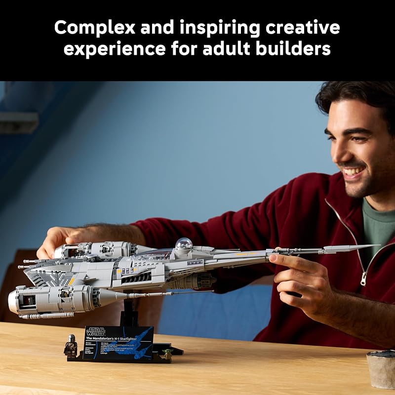 LEGO Star Wars The Mandalorians N 1 Starfighter 75442 Collectible Building Set for Adults Ages 18 Movie Display for Bedroom or Book Shelf 1809 pieces Gift for Men Women