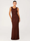 Hot Sequins Maxi Dress Chocolate