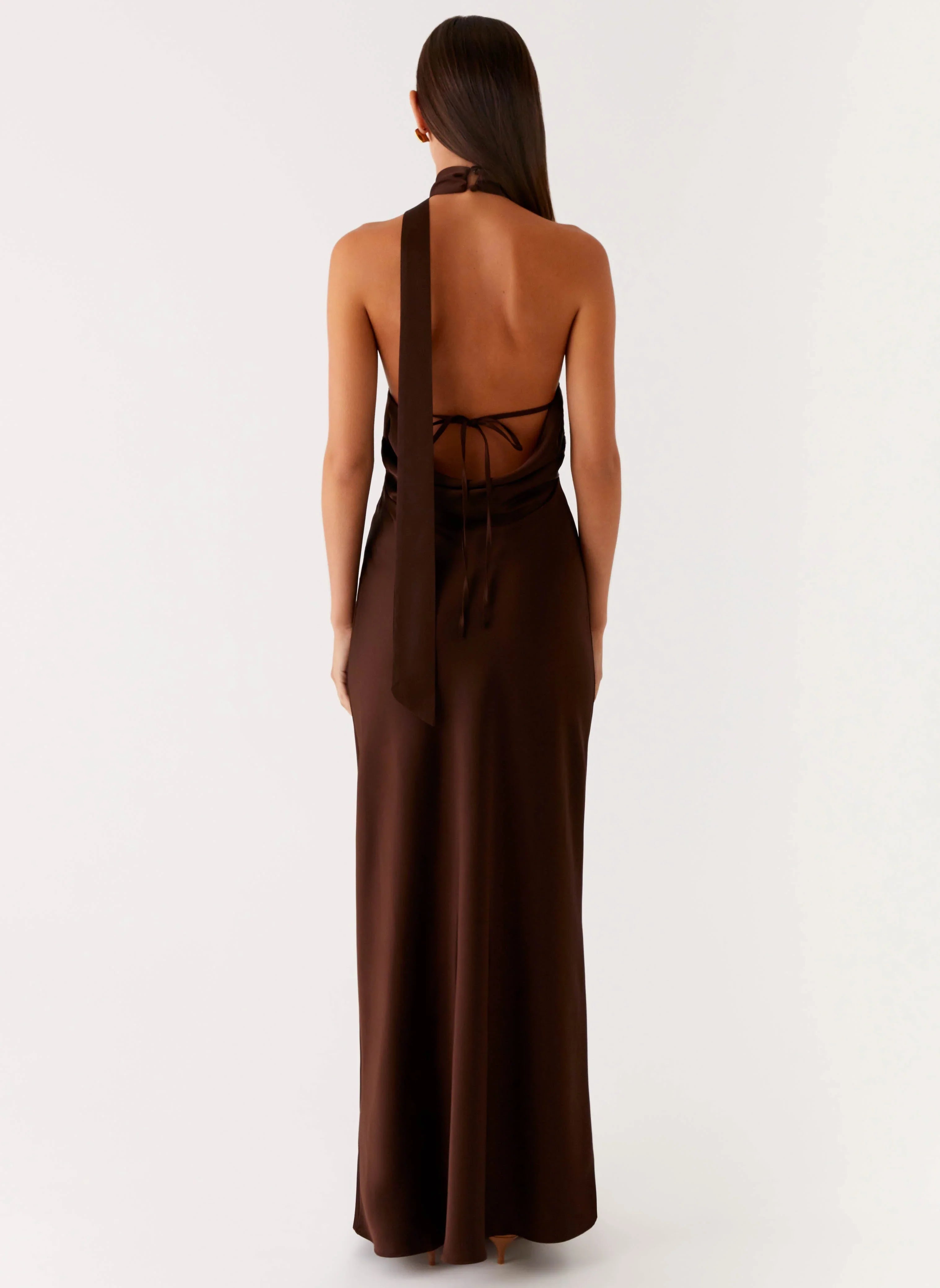 Keena Scarf Maxi Dress Chocolate