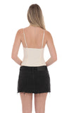 Low Rise Distressed Denim Skirt in Black