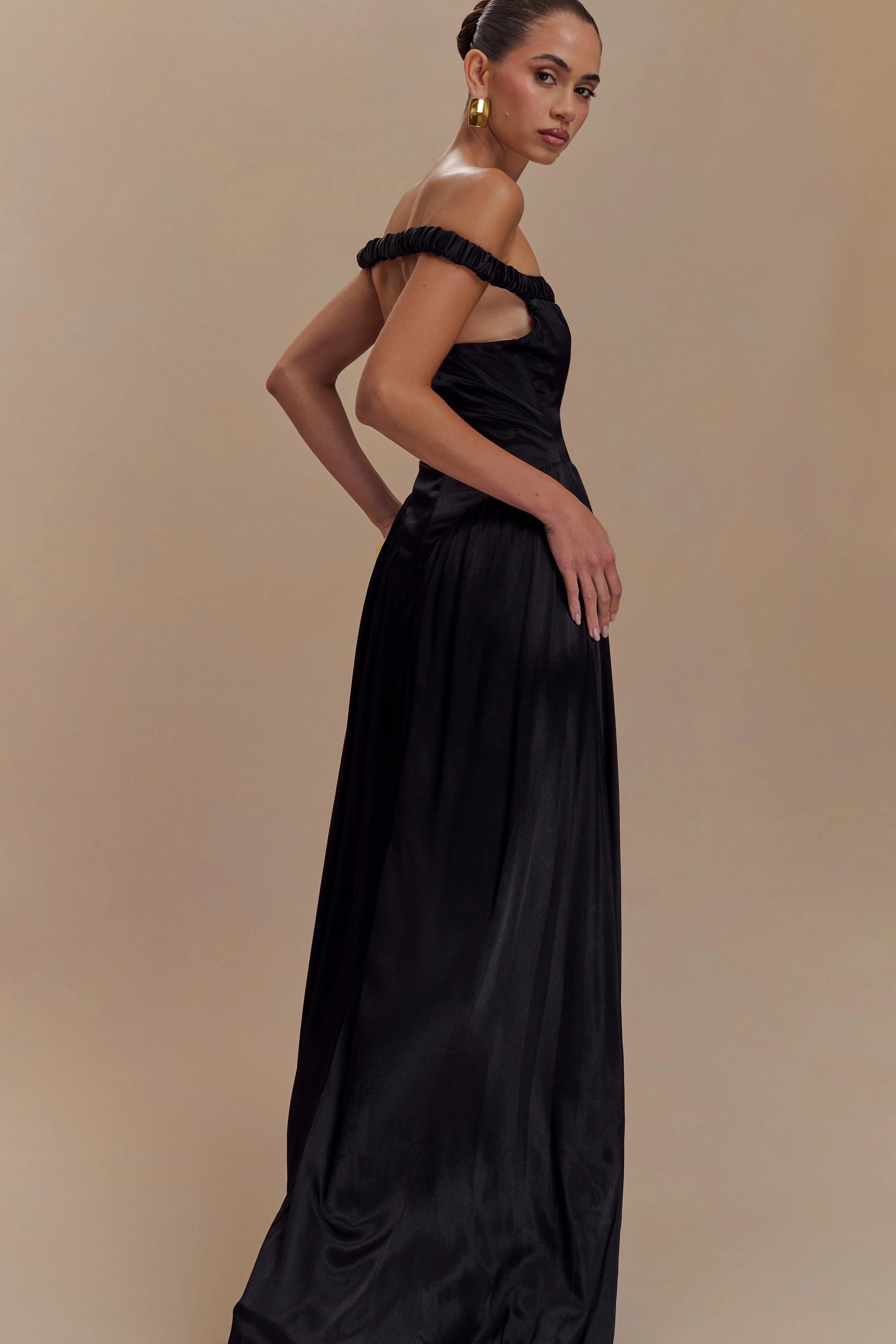 Coco Dropped Waist Maxi Dress Black