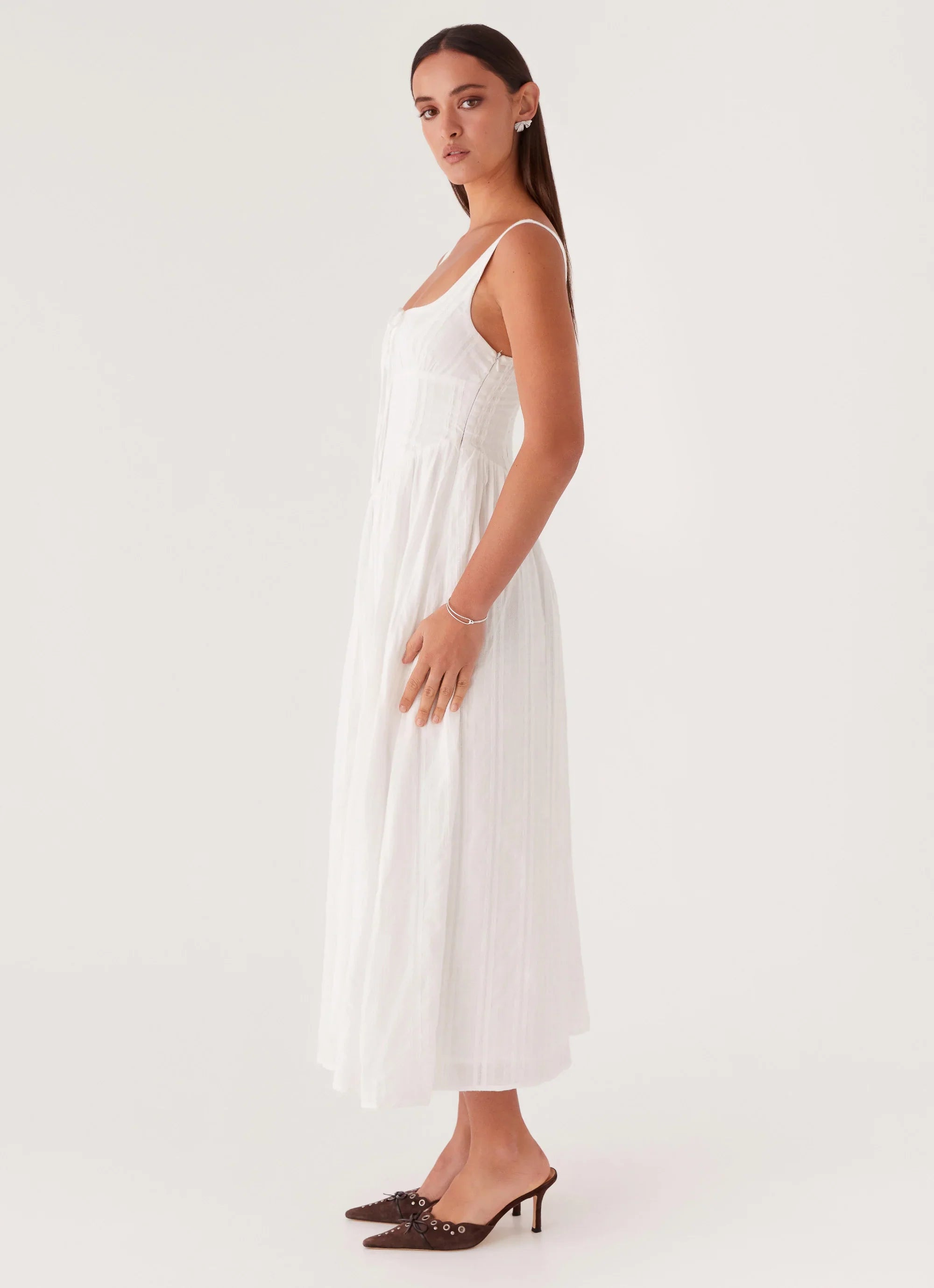 Pascuelle Midi Dress White