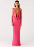 Pure Heart Cowl Maxi Dress Fuchsia