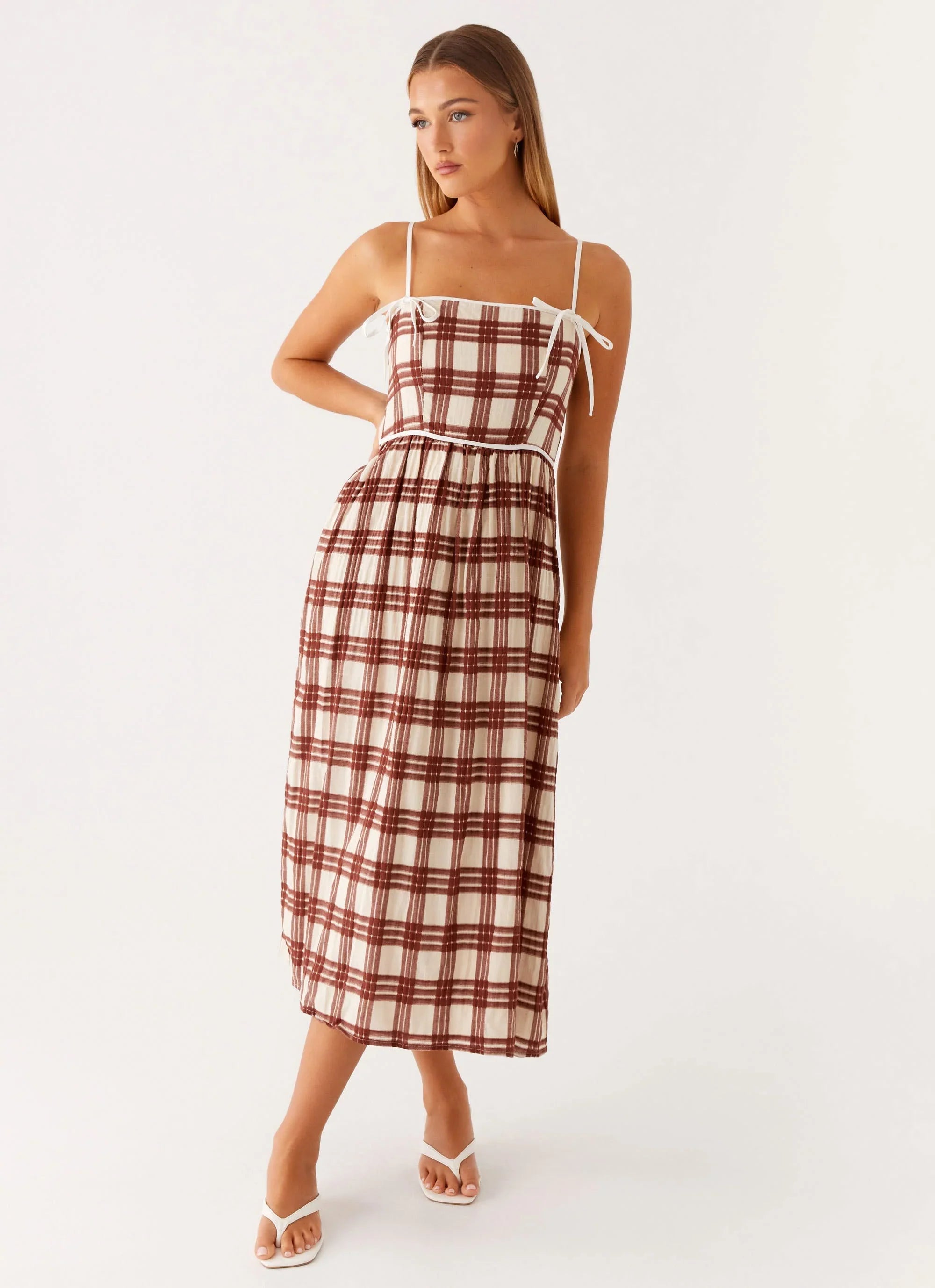 Shyanne Midi Dress Chocolate Check