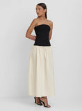 Monochrome Drop Waist Bandeau Dress
