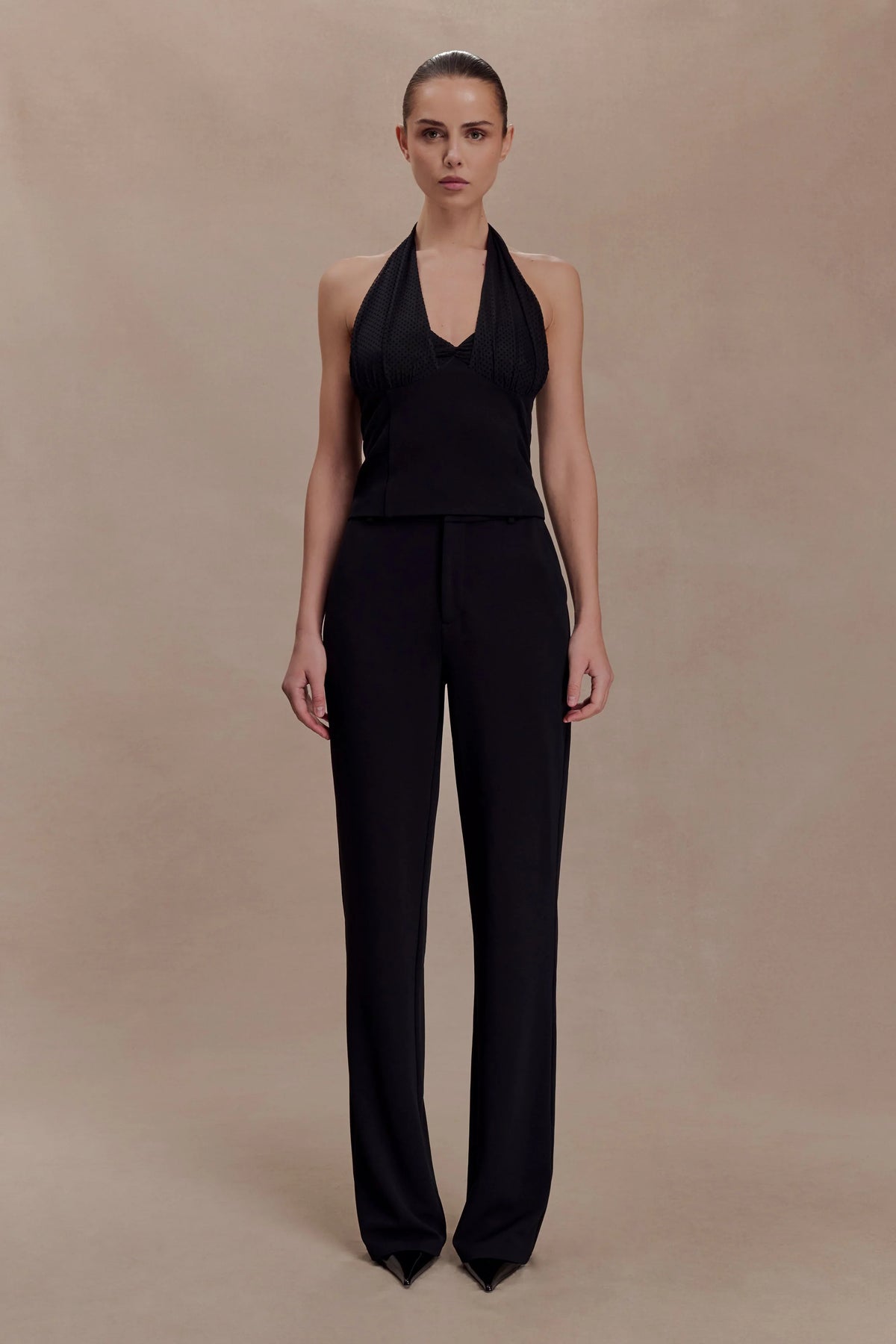 Cressida Crepe Halter Top Black