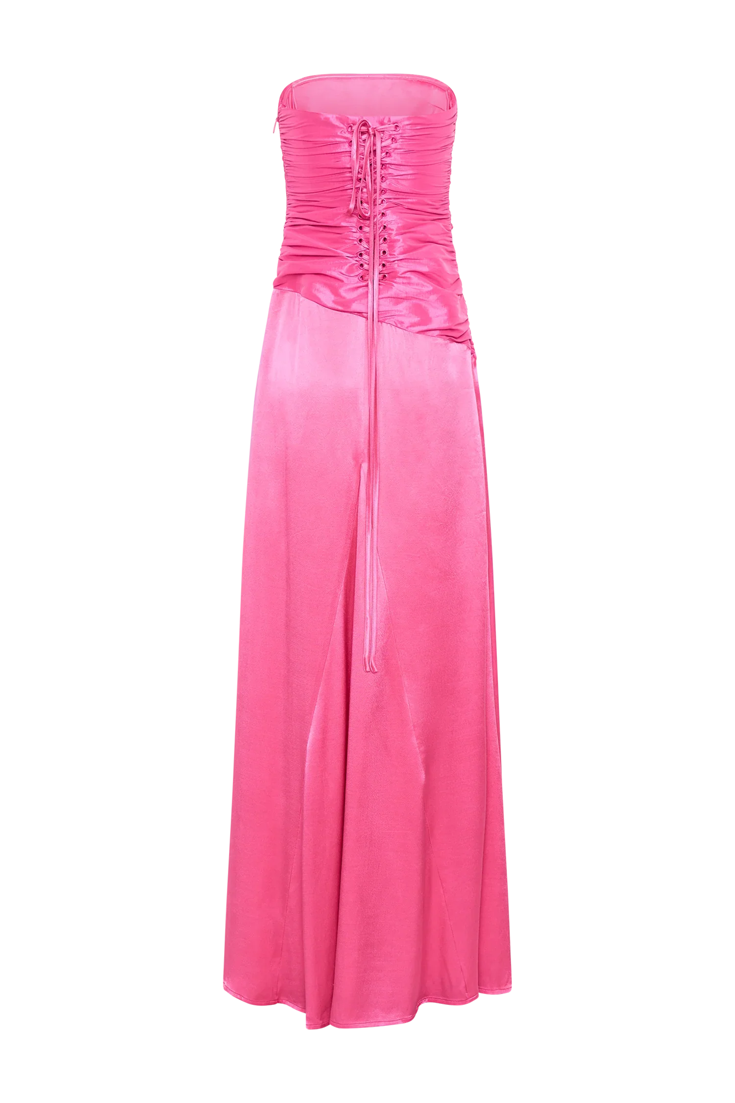 Serena Strapless Taffeta Maxi Dress Crimson Pink