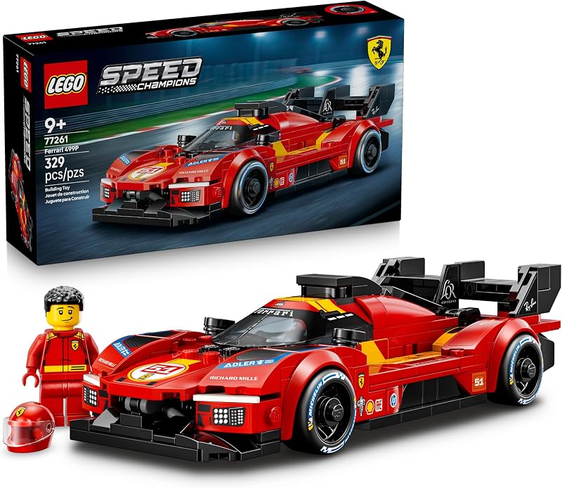 LEGO Speed Champions Ferrari 499P 77261 Building Toy for Boys Girls Ages 9 Detailed Toy Car for Kids Play or Display Model 329 pieces Gift for Birthdays