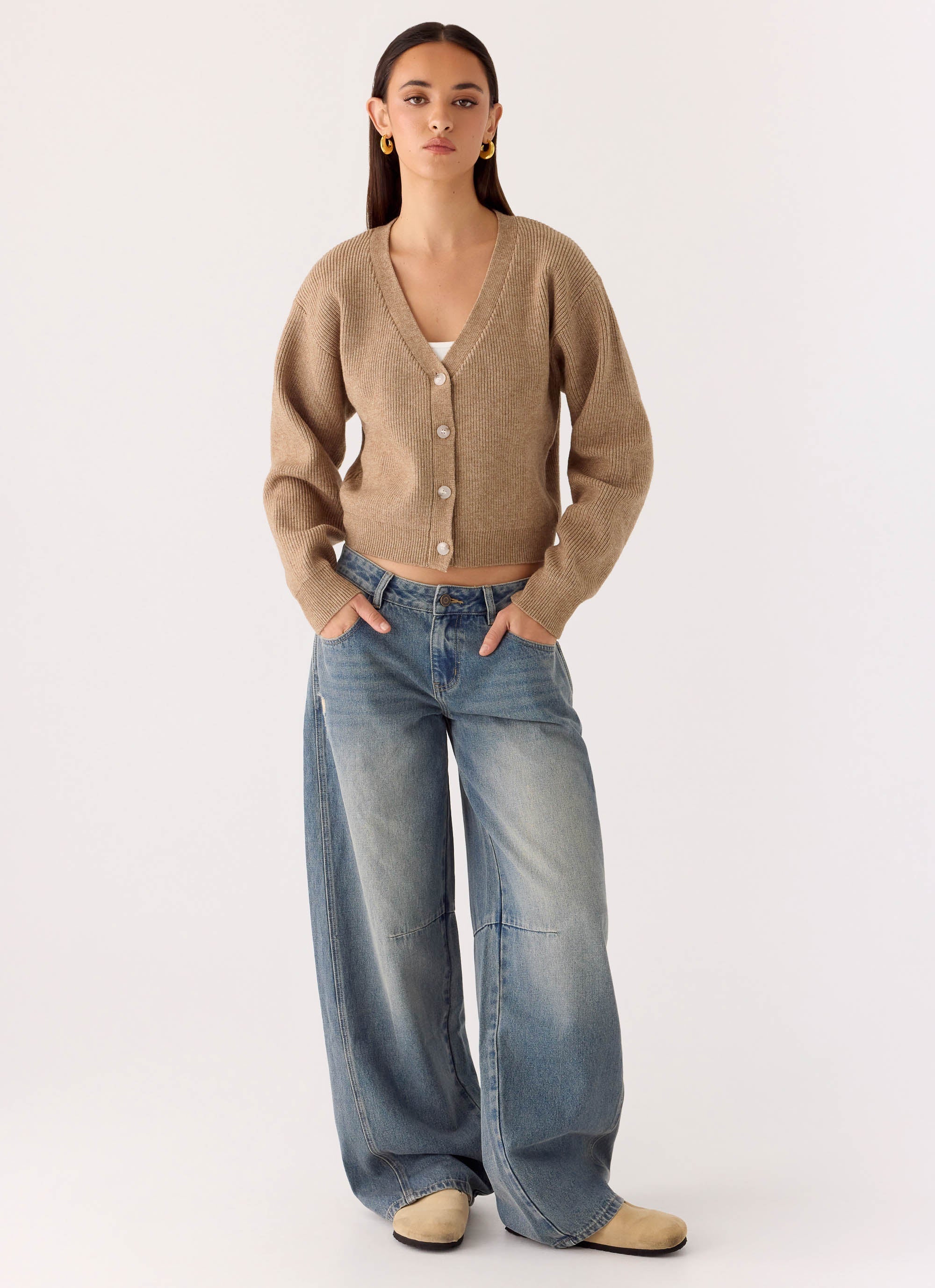 Waylon Low Rise Denim Jeans Mid Wash Blue