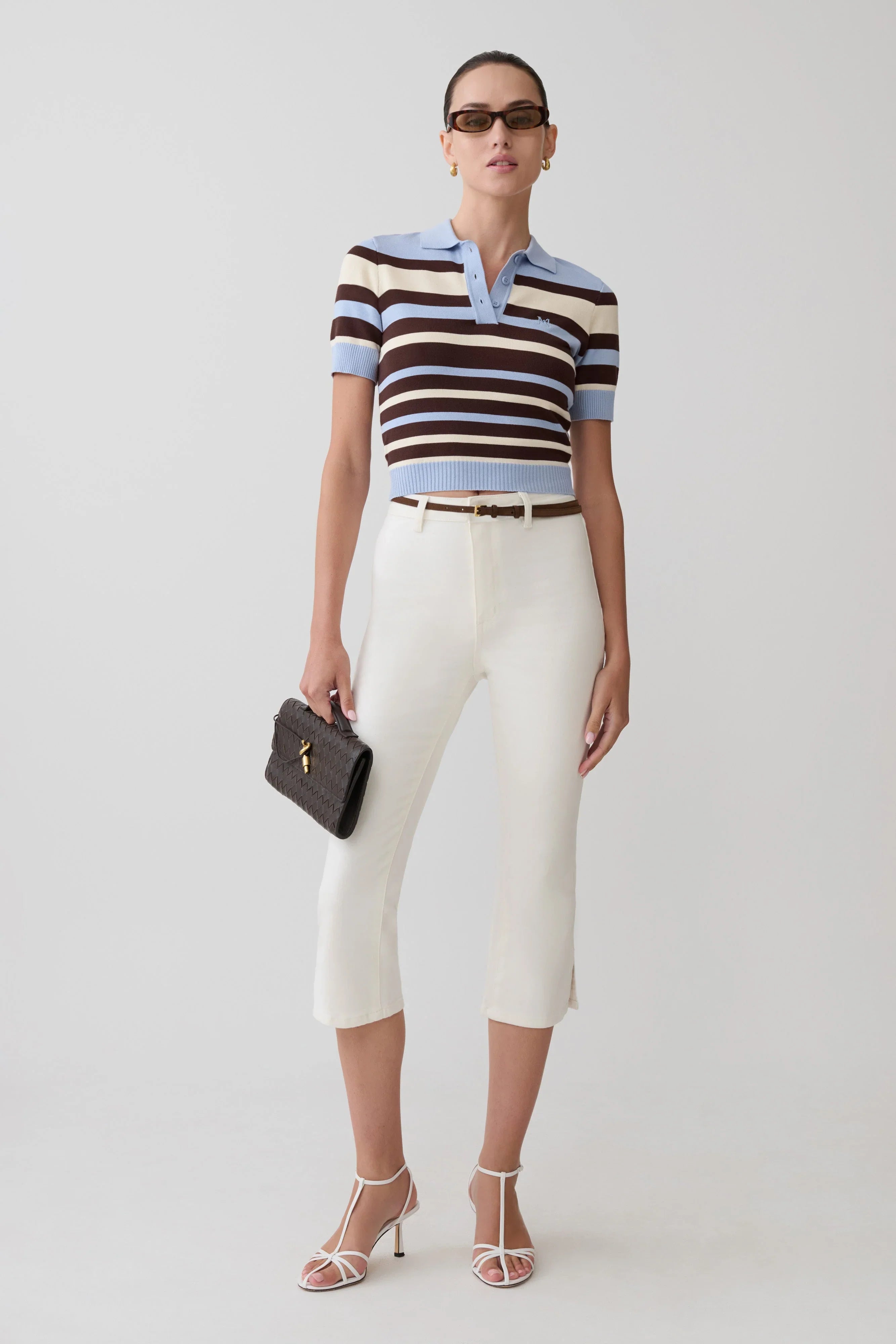 Mary Denim Capris White