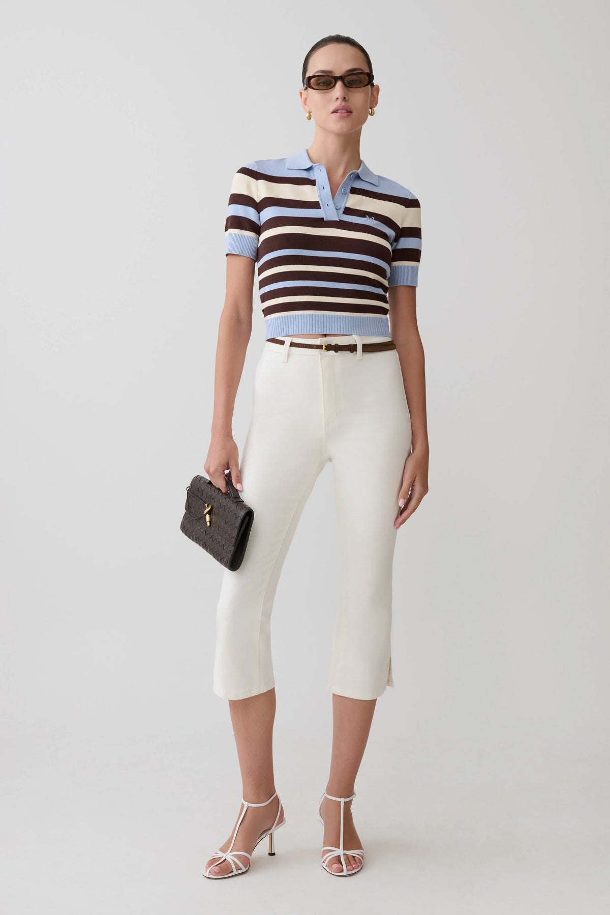 Mary Denim Capris White