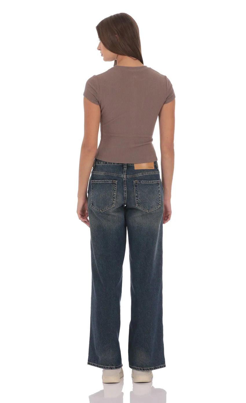 Low Rise Cross Jeans in Dark Wash