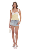 Two Toned Lace Top in Yellow