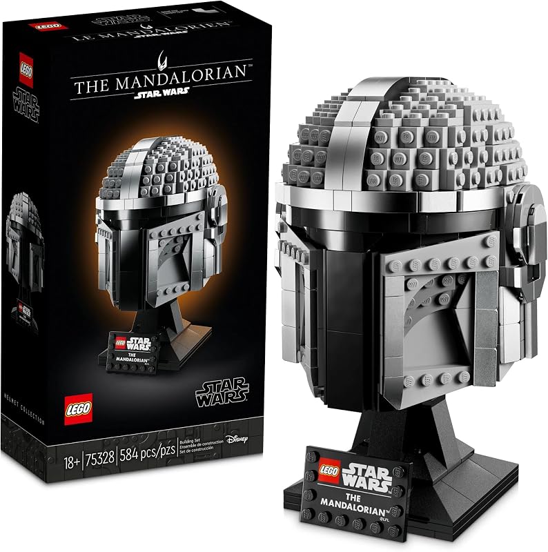 LEGO Star Wars The Mandalorian Helmet 75328 Buildable Model Kit Display Collectible Decoration Set for Adults Men Women Mom Dad Collectible Gift Idea