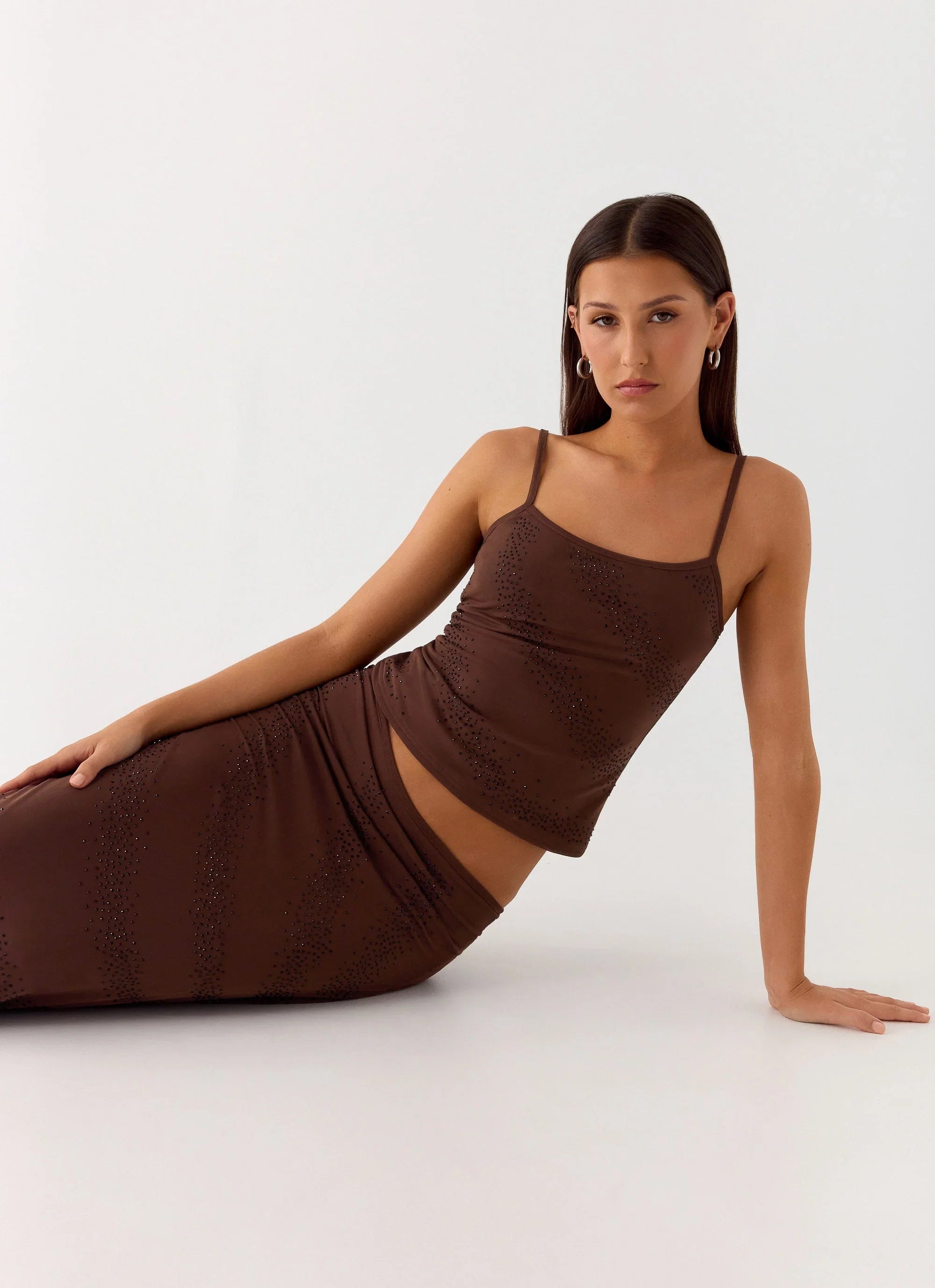 Sweet Sky Beaded Top Chocolate