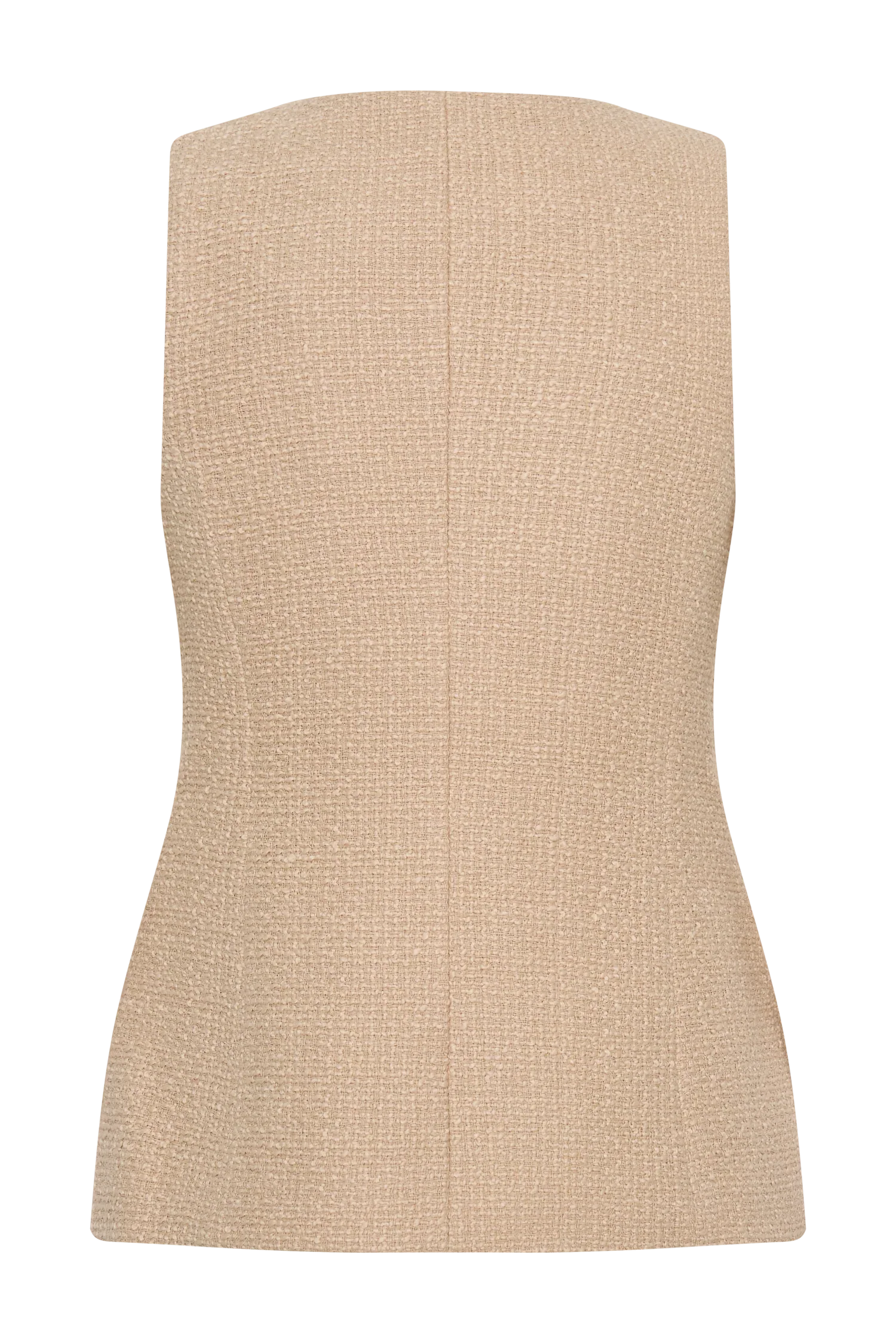 Camilla Boucle Sleeveless Vest Light Taupe