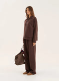 Chocolate 4th Wide Leg Branded Heavyweight Joggers