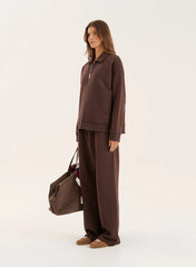 Chocolate 4th Wide Leg Branded Heavyweight Joggers