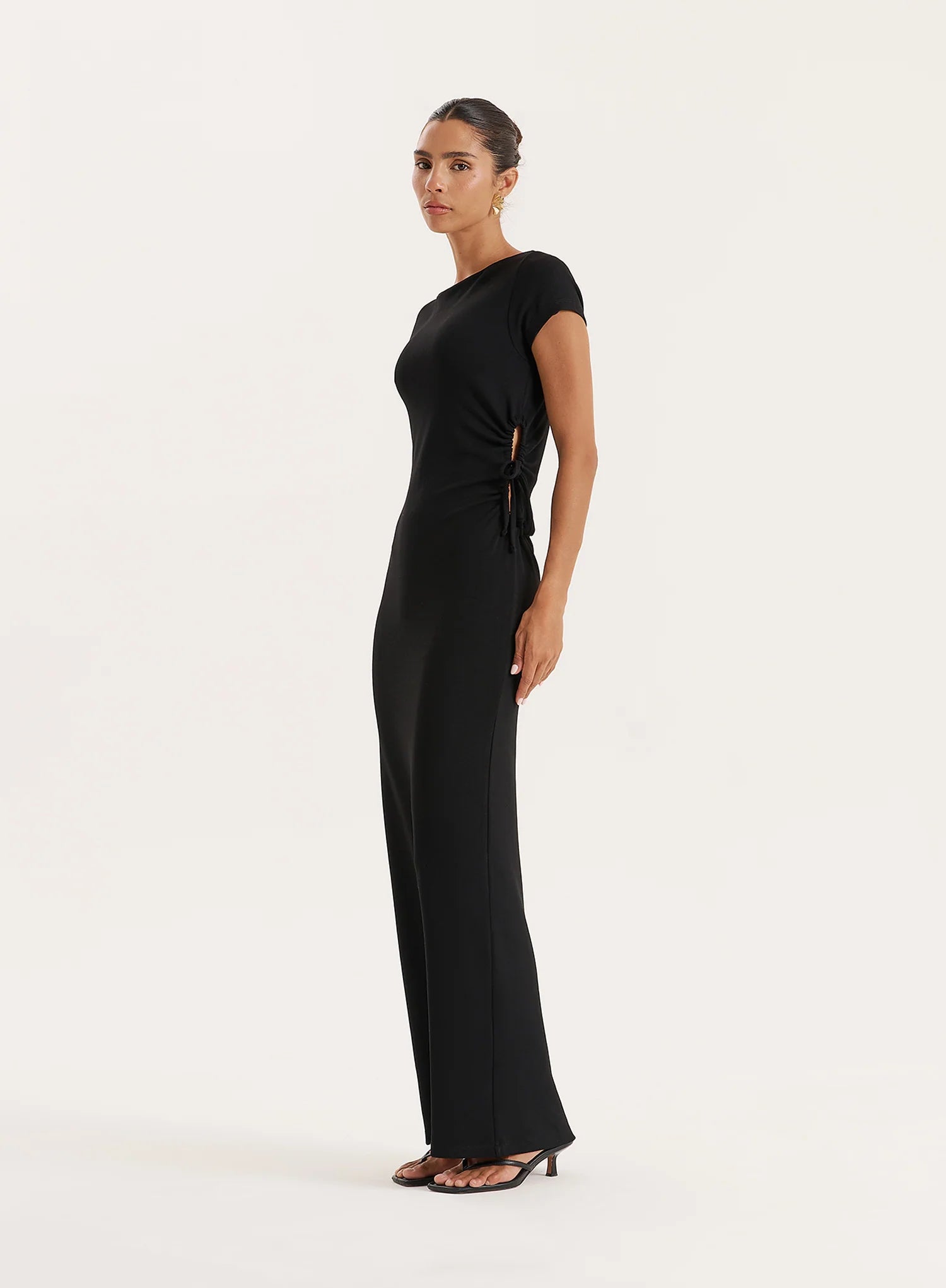 Black Jersey Cut Out Maxi Dress