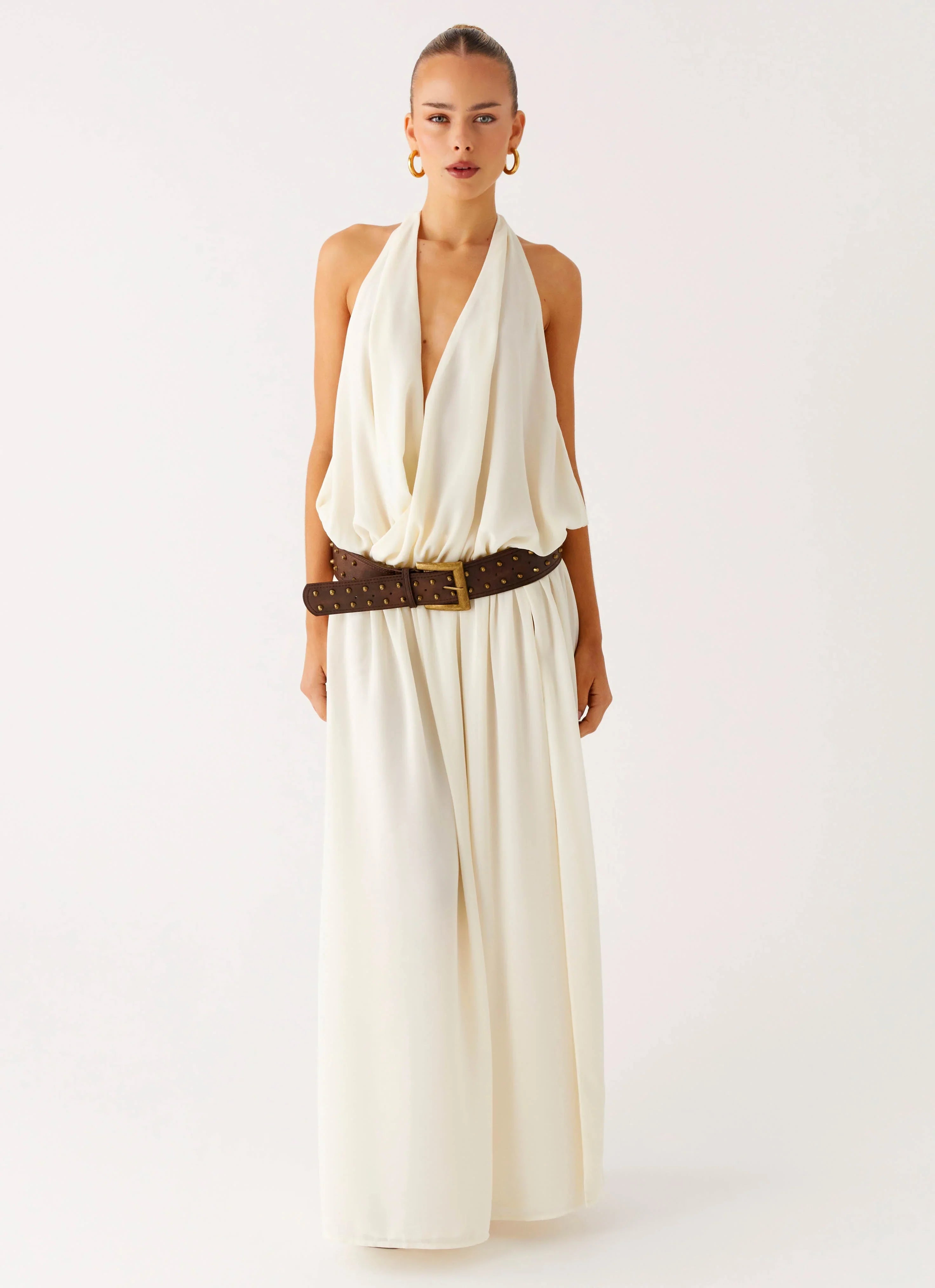 Narlah Halter Maxi Dress Ivory