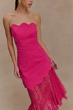 Aleena Satin And Lace Maxi Dress Dragonfruit
