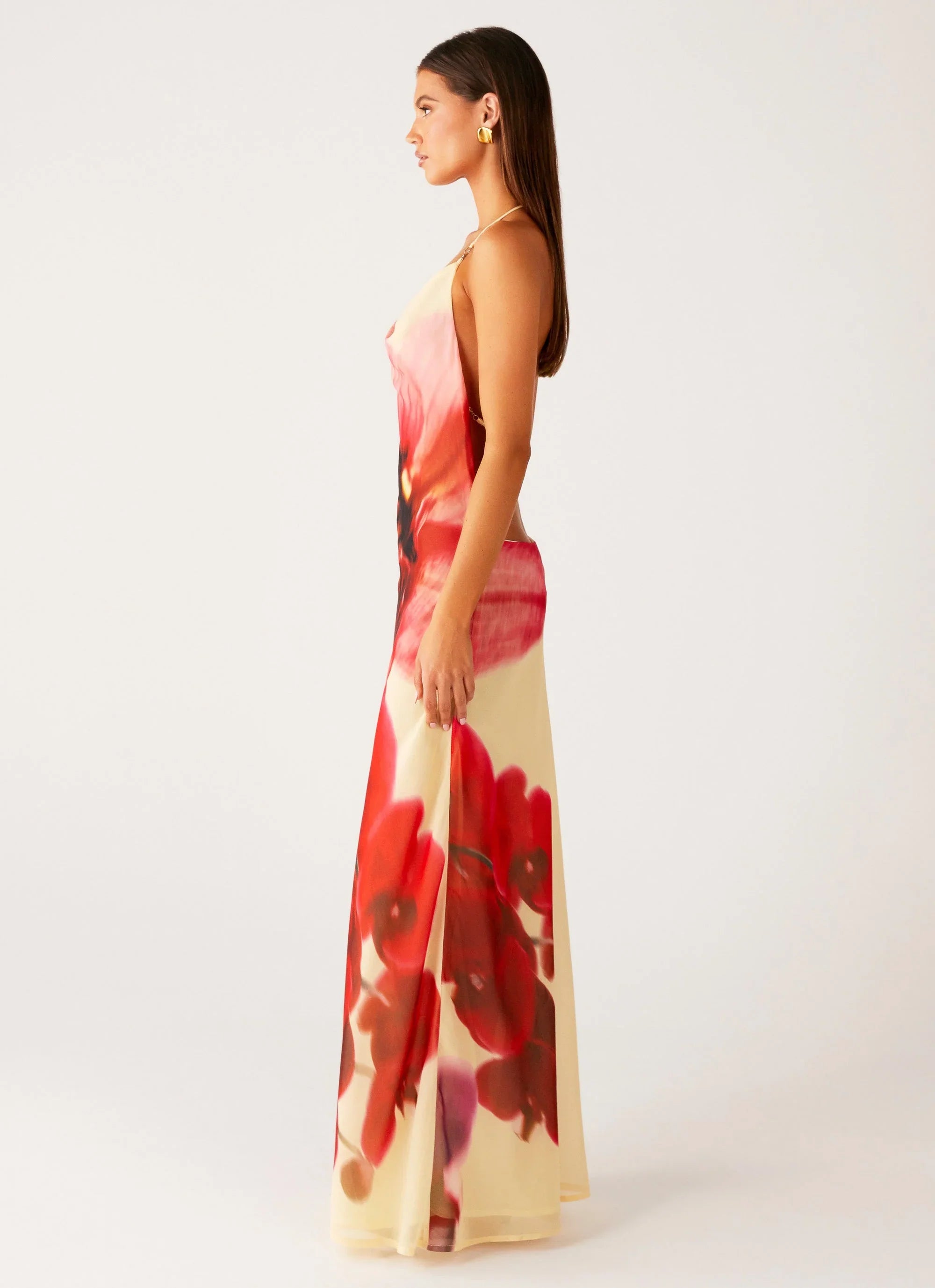 Morning Crush Cowl Maxi Dress Yellow Bloom