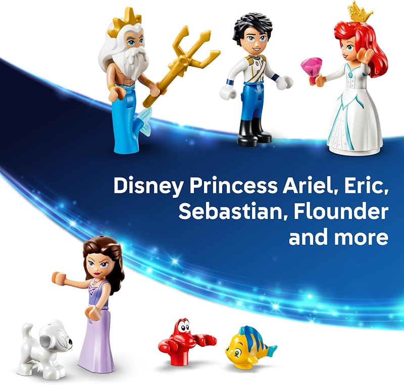 LEGO Disney Princess Ariels Royal Wedding Boat 43299 Building Toys for Girls Boys Ages 6 The Little Mermaid Movie Character Figures Fun Activity for Kids 519 pieces