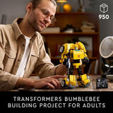 LEGO Icons Transformers Bumblebee Action Figure Collectible Robot Gift for Adults Movie Themed Model Building Set for Sci Fi Enthusiasts and Transformers Fans Converts to Vehicle Mode 10338